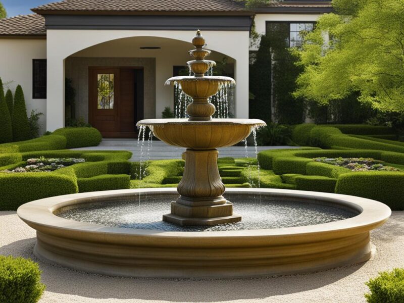 własna fontanna w ogrodzie